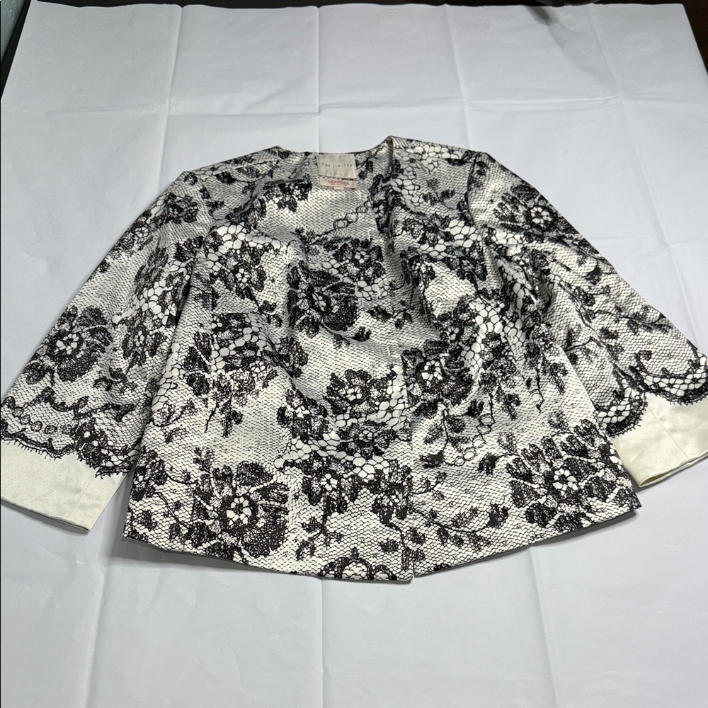The Limited Black and White Floral Blazer